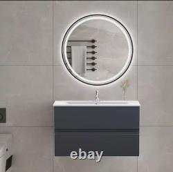 Bathroom Vanity 500 600 700 800 Grey Unit Wall Hung Basin WC Toilet Tap Sink