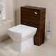 Bathroom Vanity Back To Wall Walnut Wc Unit Btw Toilet Pan Cistern & Seat
