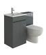 Bathroom Vanity Basin Sink Back To Wall Toilet Wc Cistern Toilet Pan Gloss Grey