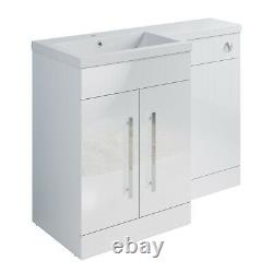 Bathroom Vanity Basin Sink with Toilet Back to Wall Soft Close Seat Free Cistern