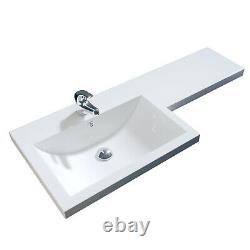 Bathroom Vanity Basin Sink with Toilet Back to Wall Soft Close Seat Free Cistern