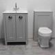 Bathroom Vanity Suite Light Grey 600mm Vanity Unit Sink 500mm Toilet Unit Derby