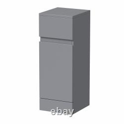 Bathroom Vanity Toilet Storage Combination Unit Semi Recessed Basin Grey Gloss