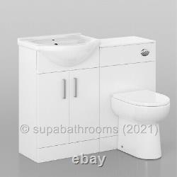 Bathroom Vanity Unit 550mm Basin Sink Linton Back to Wall Toilet Furniture Suite
