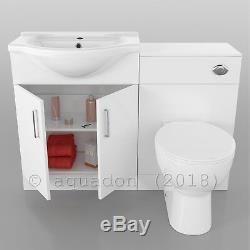 Bathroom Vanity Unit 650mm Basin Sink Laura Back to Wall Toilet Furniture Suite
