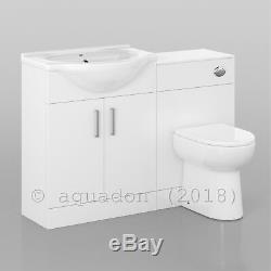Bathroom Vanity Unit 650mm Basin Sink Linton Back to Wall Toilet Furniture Suite