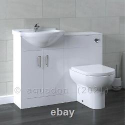 Bathroom Vanity Unit & Back To Wall WC Toilet Unit 1050 Pan Options