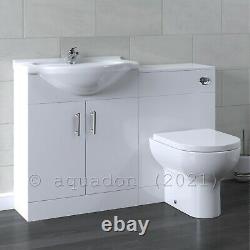 Bathroom Vanity Unit & Back To Wall WC Toilet Unit 1150 Pan Options 650 +500