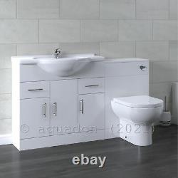 Bathroom Vanity Unit & Back To Wall WC Toilet Unit 1450 Pan Options 850 +600