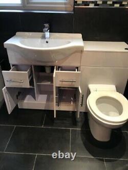 Bathroom Vanity Unit Basin Sink Back to Wall Toilet Furniture Suite
