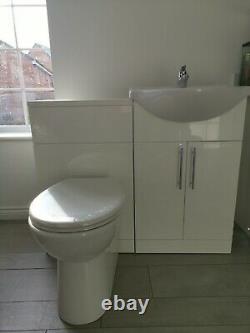 Bathroom Vanity Unit Basin Sink Back to Wall Toilet Furniture Suite 1020mm