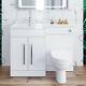 Bathroom Vanity Unit Basin Sink Cabinet Back To Wall Toilet Set Quadrant