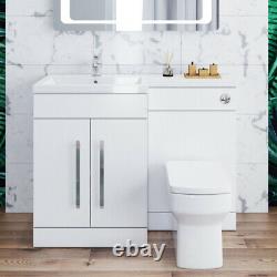 Bathroom Vanity Unit Basin Sink Cabinet Square Toilet Back to Wall Furniture