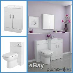 Bathroom Vanity Unit Cabinet Furniture Basin Back To Wall Toilet WC Unit