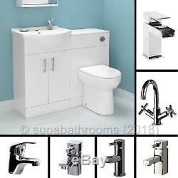 Bathroom Vanity Unit Cloakroom Cabinet BTW Back to Wall Linton WC Toilet Taps