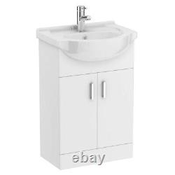 Bathroom Vanity Unit Furniture Suite Cabinet Toilet Basin Back To Wall WC 1050mm