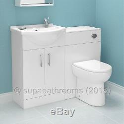 Bathroom Vanity Unit Furniture Suite Cabinet Toilet Basin Back To Wall WC Linton