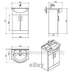 Bathroom Vanity Unit Furniture Suite Cabinet Toilet Basin Back To Wall WC Linton