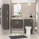 Bathroom Vanity Unit Grey Elm 2-door Basin Cabinet Furniture Tall Boy Suite Wc B