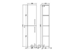 Bathroom Vanity Unit Grey Elm 2-Door Basin Cabinet Furniture Tall Boy Suite WC B