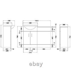 Bathroom Vanity Unit Including Sink & Back To Wall WC Toilet Inc Seat & Cistern