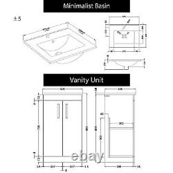Bathroom Vanity Unit Indigo Grey Gloss 2-Door Basin Cabinet Furniture Suite WC B