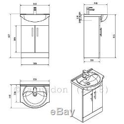 Bathroom Vanity Unit Kass 550 Basin Laura Back to Wall Toilet Seat Cistern