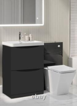 Bathroom Vanity Unit Sink 500 600 700 800mm Floor Cabinet Grey Basin