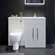Bathroom Vanity Unit Sink Toilet Mirror Matt White Cabinet Storage Furniture