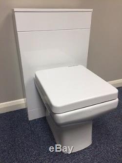 Bathroom Vanity WC Unit Back to Wall Free Standing Cupboard White Concealed Hidd