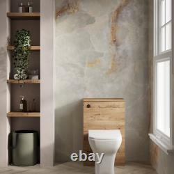 Bathroom WC Unit Toilet Back to Wall Floor Standing Ostippo Oak