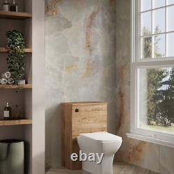 Bathroom WC Unit Toilet Back to Wall Floor Standing Ostippo Oak