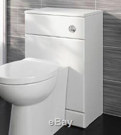 Bathroom WC Unit Vanity Back to Wall Furniture White High Gloss Modern 500/300mm
