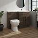 Bathroom Walnut L-shape Rh Basin Vanity Unit Btw Wc Toilet 1100mm Furniture Set