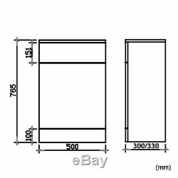 Bathroom White Gloss Back to Wall Toilet WC Pan Cistern Vanity Unit In 2 Sizes