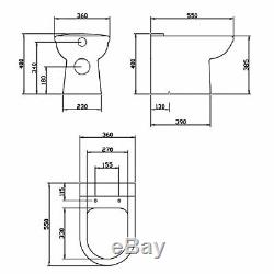 Bathroom White Gloss Back to Wall Toilet WC Pan Cistern Vanity Unit In 2 Sizes