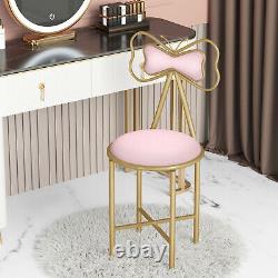 Bedroom Dressing Table Stools Pink Velvet Upholstered Seat Dressing Room Chairs