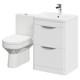 Bergen Gloss White 600mm Floor Standing 2 Drawer Vanity Unit And Open Back Toile