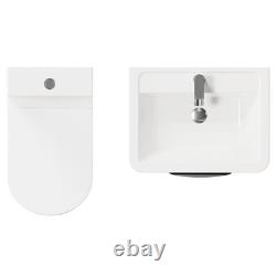 Bergen Gloss White 600mm Floor Standing 2 Drawer Vanity Unit and Open Back Toile