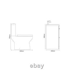 Bergen Gloss White 600mm Floor Standing 2 Drawer Vanity Unit and Open Back Toile