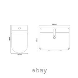 Bergen Gloss White 600mm Floor Standing 2 Drawer Vanity Unit and Open Back Toile