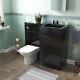 Black 1000 Mm Left Hand Side Vanity Basin Unit With Toilet Pan And Wc Unit
