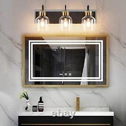 Black Bathroom Vanity Light Fixtures Over 3-lights Round Globe(non Bubbles)