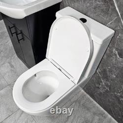 Black Vanity Unit with Black Handles 550mm Closed Back Tornado Toilet Suite
