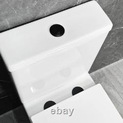 Black Vanity Unit with Black Handles 550mm Closed Back Tornado Toilet Suite