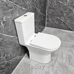 Black Vanity Unit with Brass Handles 550mm Open Back Toilet Bathroom Suite