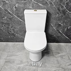 Black Vanity Unit with Brass Handles 550mm Open Back Toilet Bathroom Suite