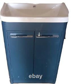 Blue vanity unit and basin (600mm) with Back to wall toliet unit