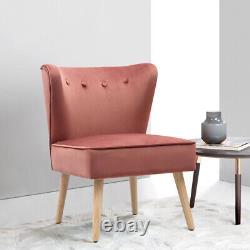 Blush Pink Velvet Dining Chair Kitchen Seat Bedroom Vanity Chair Stool Cafe Sofa