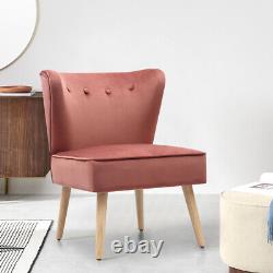 Blush Pink Velvet Dining Chair Kitchen Seat Bedroom Vanity Chair Stool Cafe Sofa